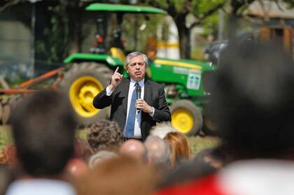 Alberto Fernández, durante el acto