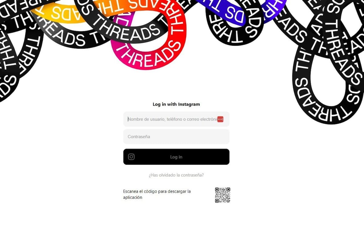 Página de inicio de sesión en la web de Threads. Meta ha lanzado oficialmente la versión web de Threads, en la que los usuarios ya pueden interactuar con otras publicaciones, navegar por su 'feed' y publicar desde una computadora, con un diseño muy similar al de la versión para móviles
