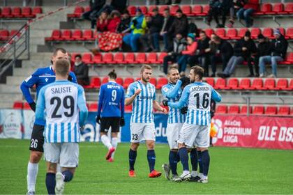 Paide Linnameeskond, uno de los equipos que juega mañana en la reanudación del torneo