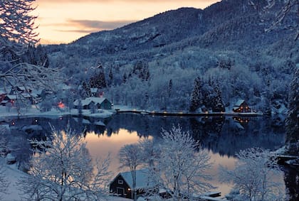 Paisaje invernal finlandés.