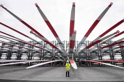 Palas de turbina de General Electric en Francia.