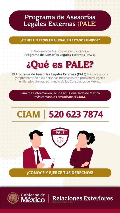PALE es el programa de ayuda consular permanente para los migrantes mexicanos en Estados Unidos (Instagram/@consulmexmia)