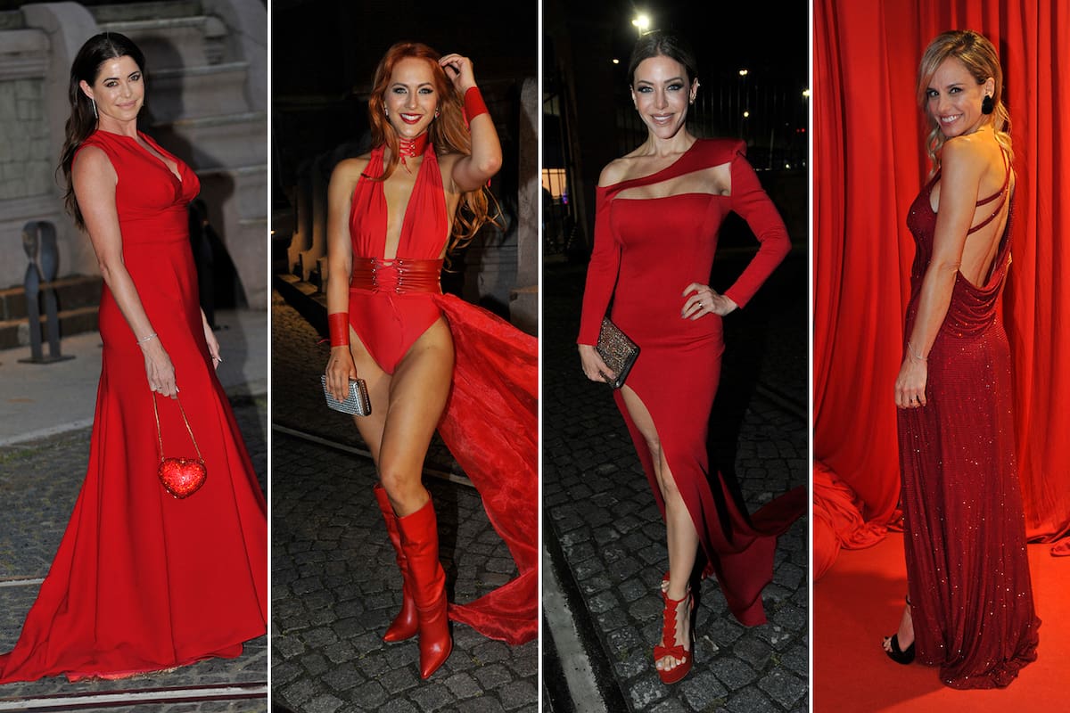Pamela David, Flor Vigna, Evangelina Anderson y Mariana Fabbiani, de rojo furioso en una de las primeras fiestas de los famosos para despedir 2023