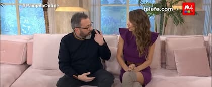 Pampita Ardohain con Gerardo Rozín en una entrevista para su programa Pampita Online