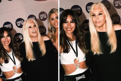 Pampita Ardohain junto a Susana Giménez, en la noche de Fundaleu