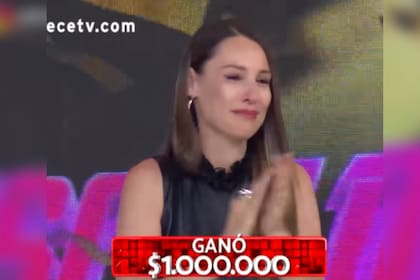 Pampita festejó a pura lágrimas la victoria de Fredy. Captura video El Trece