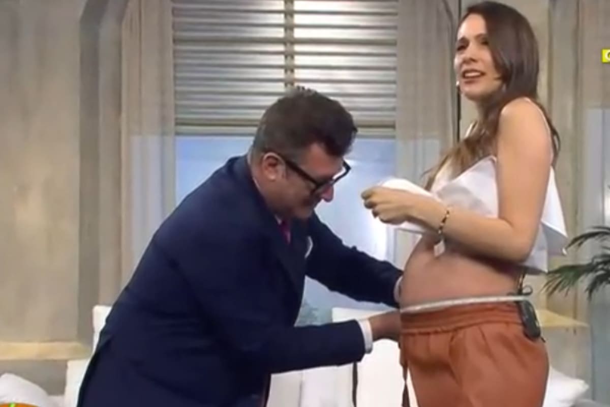 Pampita se midió la panza en vivo y tiene 30 centímetros más de lo habitual