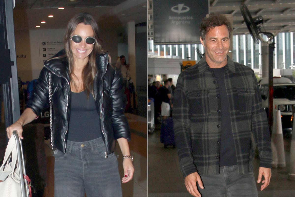 Pampita y Martín Pepa en Ezeiza