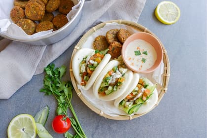 Pan bao, típico bollo al vapor de la cocina coreana y de otros países asiáticos.