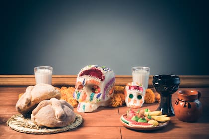 Pan de muertos tradicional de México.