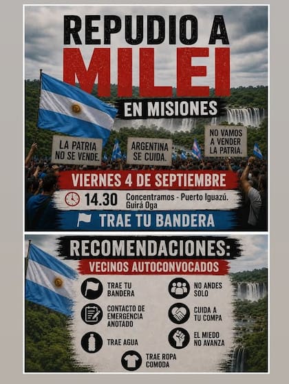 Panfletos que estuvieron circulando ayer en grupos de WhatsApp