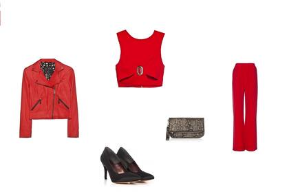 Pantalón (Naima, $1650 Sale The Net Boutique) Top (Black Mamba, $1880) Sobre (Lazaro, $1690) Zapatos (Heyas, $1630) Campera (Las Pepas, $6490)