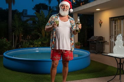 Papá Noel, relajado, no pensaba trabajar con tanto calor