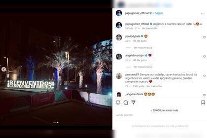 Papu Gómez mostró la llegada a Qatar (Foto Instagram @papugomez_official)