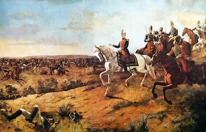 Para Bolívar, la unidad era la vía para mantener las nuevas repúblicas. Obra: Batalla de Junín, Óleo de Martín Tovar y Tovar