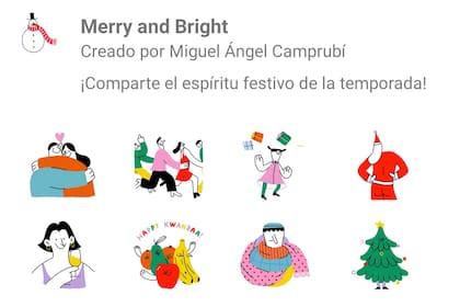 Para celebrar estas fiestas la aplicación de mensajería instantánea sumó un nuevo paquete de stickers para utilizar en los saludos navideños en los chats y grupos de WhatsApp