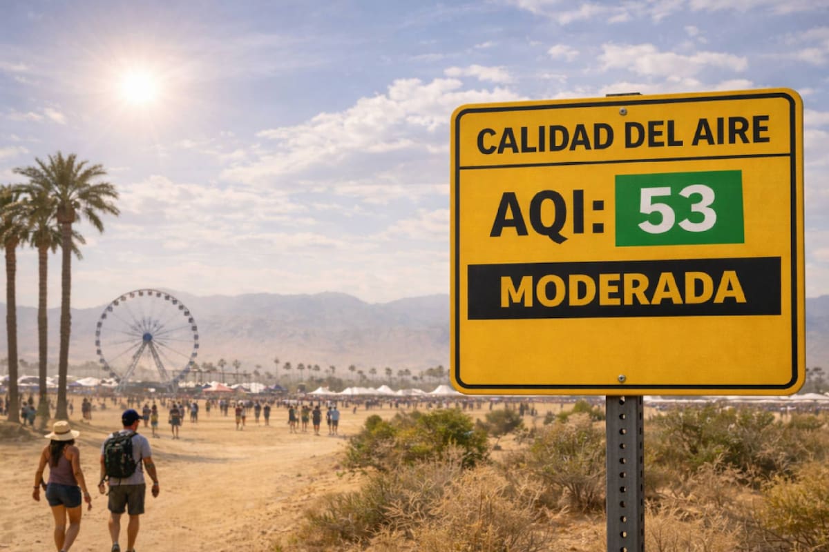 Para el 10 de abril de 2026, Coachella Valley registra un AQI de 53, lo que lo ubica dentro de la categoría “moderada”