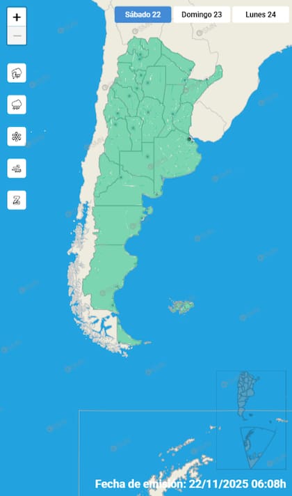 Para este sábado 22 de noviembre no se emitieron alertas por mal tiempo en ningún sector del país