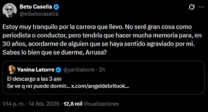 Para finalizar, Beto Casella aseguró que no hay nadie que se pueda haber sentido ofendido por algo que dijo en 30 años de carrera