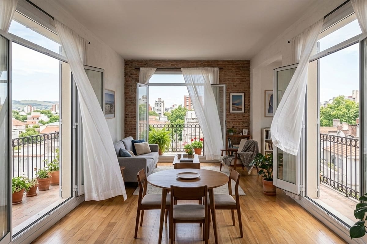 Para generar ventilación cruzada en un ambiente, se deben abrir ventanas que estén enfrentadas y dejar correr el aire de un lado a otro