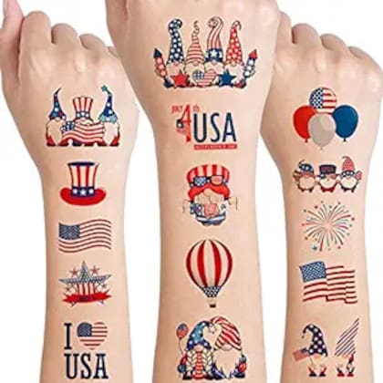 Para grandes y chicos tatuajes temporales para celebrar la independencia