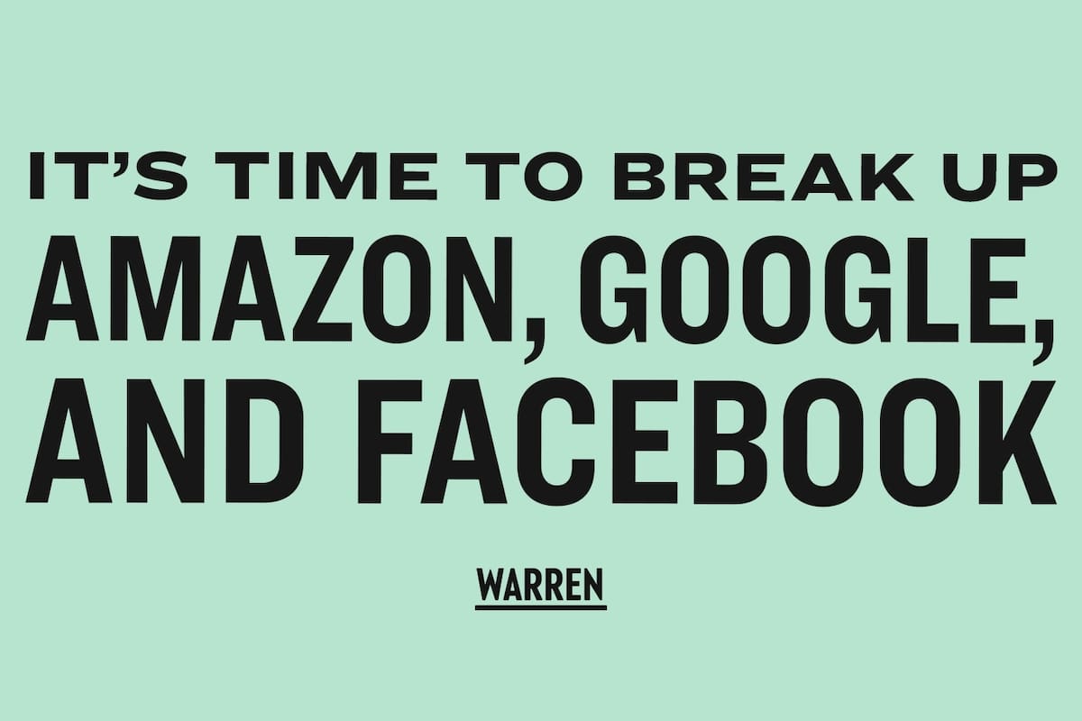 Para la senadora estadounidense Elizabeth Warren, cualquier compañía tecnológica que gane más de 25 mil millones de dólares debe ser tratada como una plataforma de servicio público