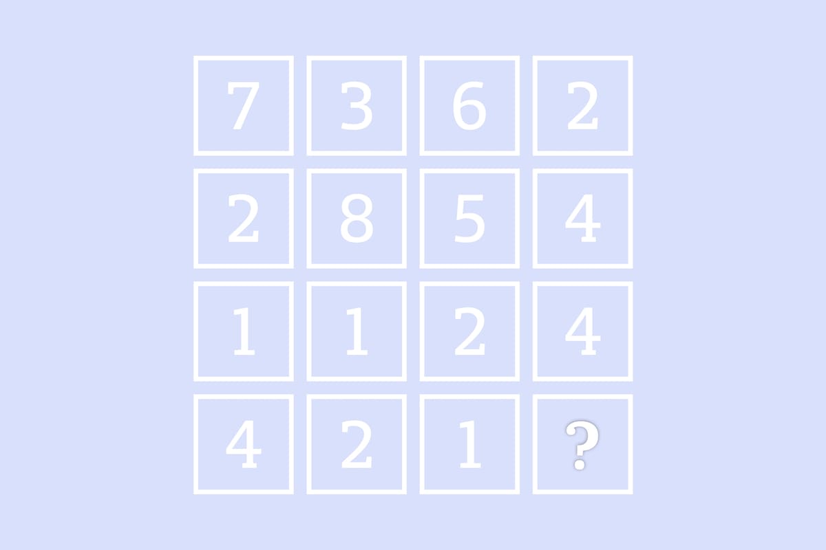 Para poder resolver este acertijo deberás determinar que patrón se cumple en la grilla