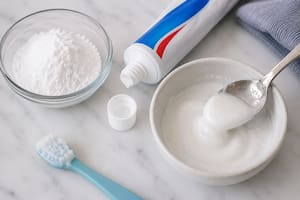 Para qué sirve mezclar bicarbonato de sodio con pasta dental en la limpieza del hogar