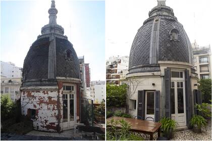 Para restaurar la cúpula tuvieron que abrir el techo, reemplazar las pizarras y hacer otras reparaciones.