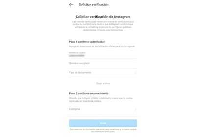 Para verificar tu cuenta, Instagram pide un documento de identidad