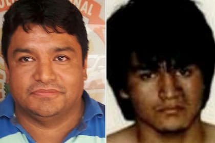 Sergio Almaraz, al ser capturado (a la izquierda) y en la imagen utilizada por su búsqueda desde 2003