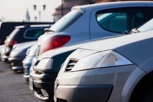 Parking cars in beautiful sunshine