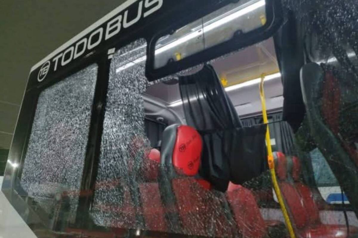 Paro de colectivos: atacaron a varios colectivos de la empresa DOTA que no se adhiere a la medida de fuerza.