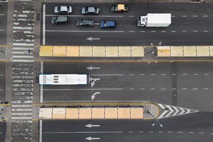 Poco movimiento en la zona de Retiro, en su mayoría circularon autos particulares