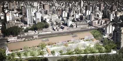 El Parque Estación, en Balvanera, se monta sobre terrenos ferroviarios de la línea Sarmiento