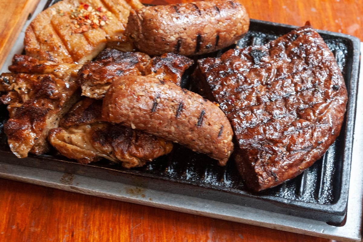 Parrillada veggie de la Reverde, en el barrio porteño de San Nicolás