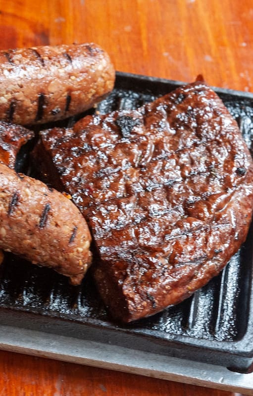 Parrillada veggie de la Reverde, en el barrio porteño de San Nicolás