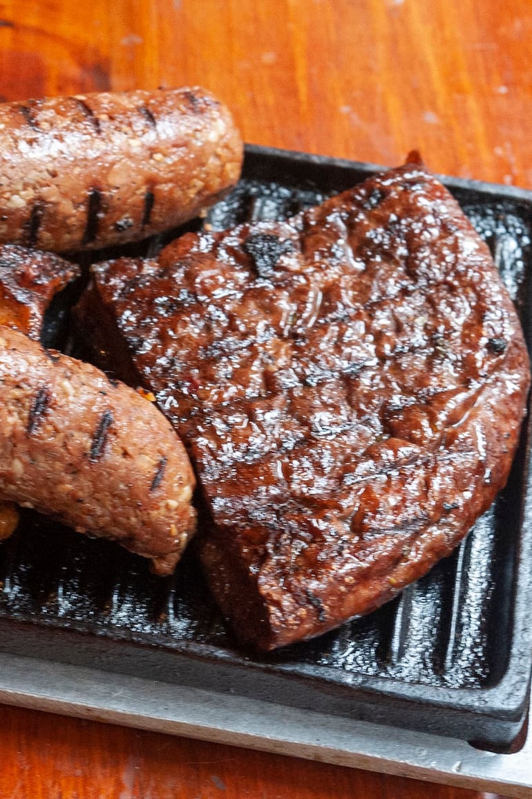 Parrillada veggie de la Reverde, en el barrio porteño de San Nicolás