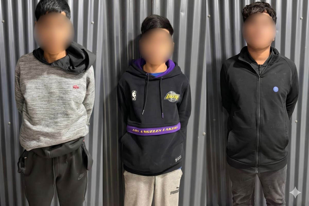 Parte de la banda de menores detenida en Villa Lugano