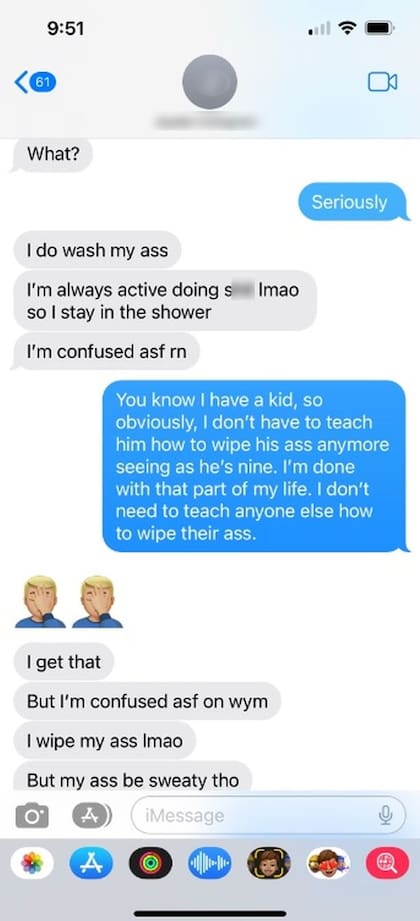 Parte de la conversación que Susanne Norris sostuvo con el hombre que conoció en Tinder