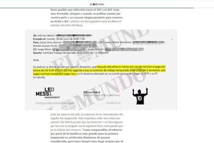 Parte de la documentación con las negociaciones