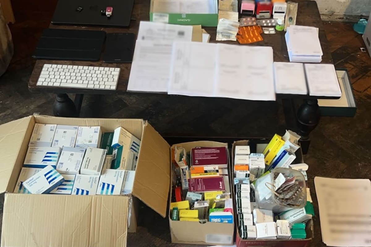 Parte de la documentación y los blisters de medicaciones secuestrados