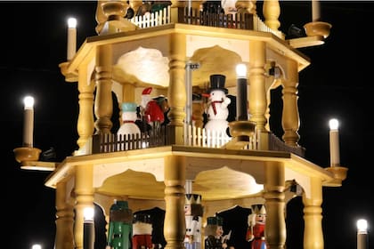 Parte de la pirámide navideña de Cullman, Alabama