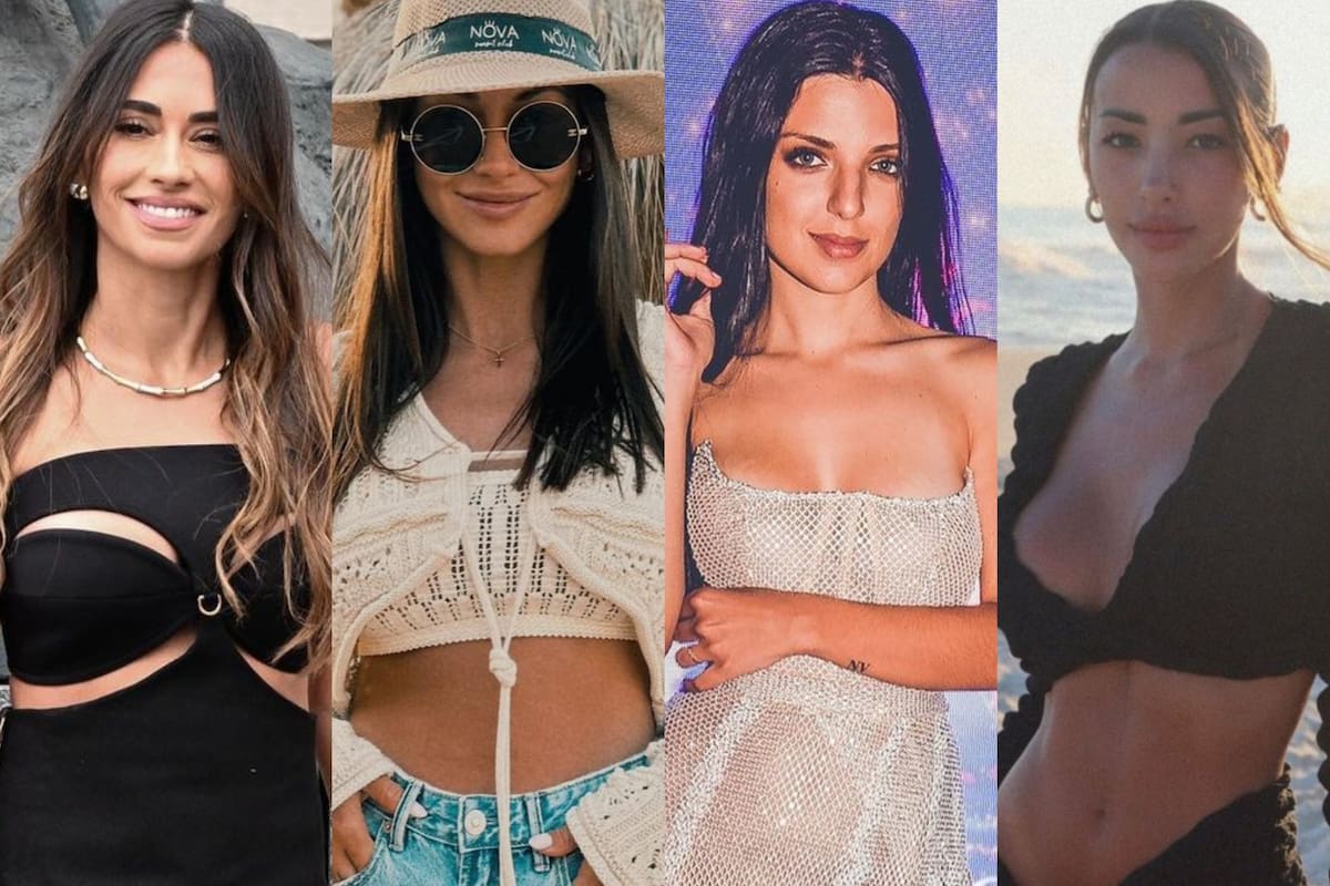 Parte de "La Scalot" 2024: Antonela Roccuzzo (esposa de Lionel Messi); Karina Nacucchio (novia de Gonzalo Montiel); Maite Scalisi (pareja de Valentín Carboni) y Bárbara Occhiuzzi (pareja de Nahuel Molina)