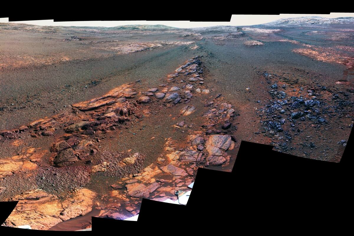 Parte de la última panorámica que tomó Opportunity