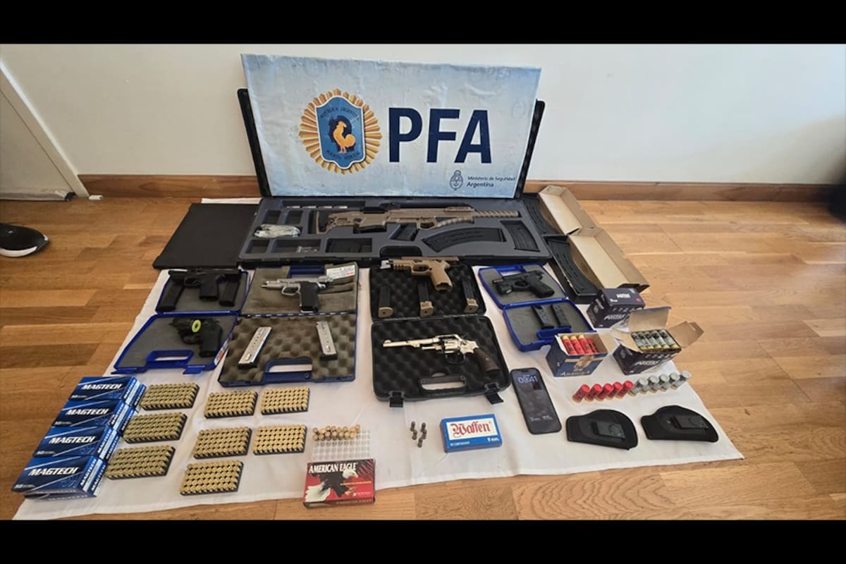 Parte de las armas decomisadas en allanamientos