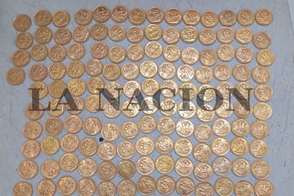 Parte de las monedas que estaba depositadas en la caja de seguridad y que no fueron sustraídas
