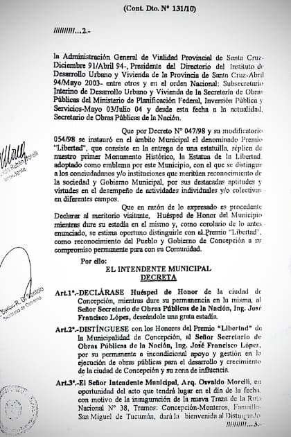 Parte de los argumentos de Morelli para darle la doble distinción a López
