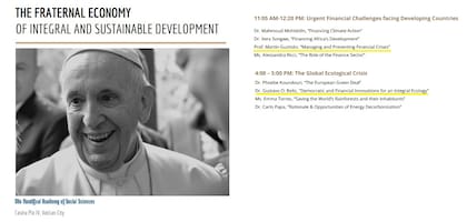 Parte del cronograma oficial del evento convocado por la Pontificia Academia de las Ciencias