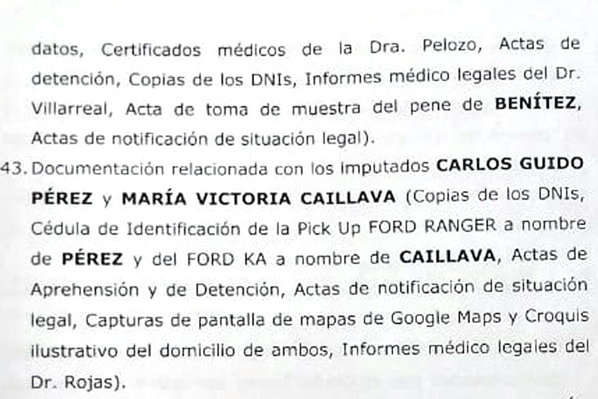 Parte del expediente judicial por la desaparición de Loan Danilo Peña